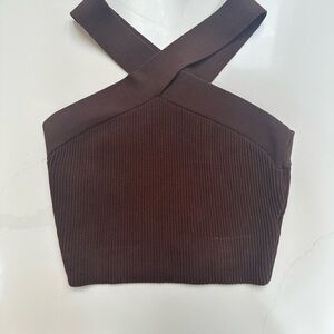 Babaton Cross-Strap Ribbed Top